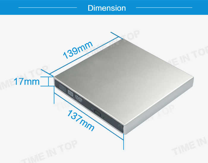 size for external dvd writer