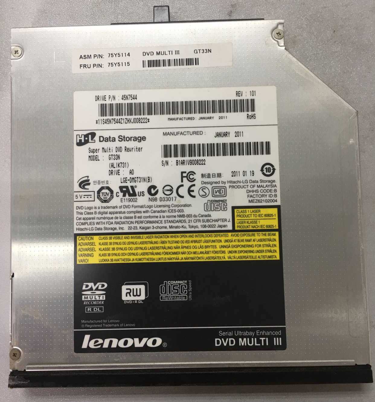 Lenovo DVD刻录机 PN：45N7544
