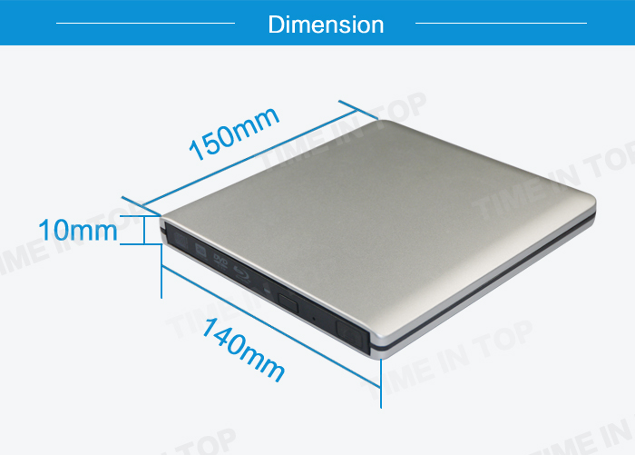 the dimension of external bluray burner