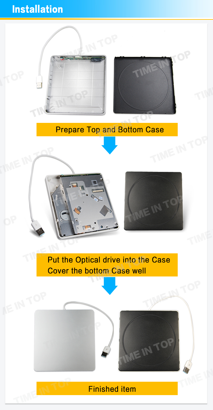 Slot in Blu ray writer enclosure