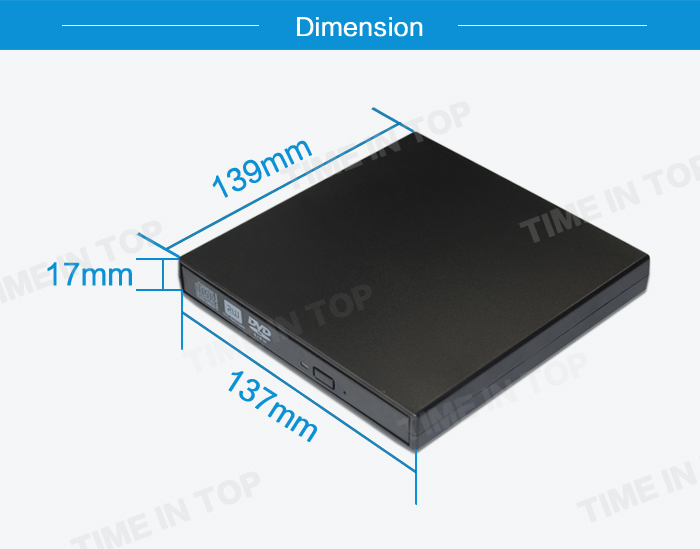 dimension of external dvd burner