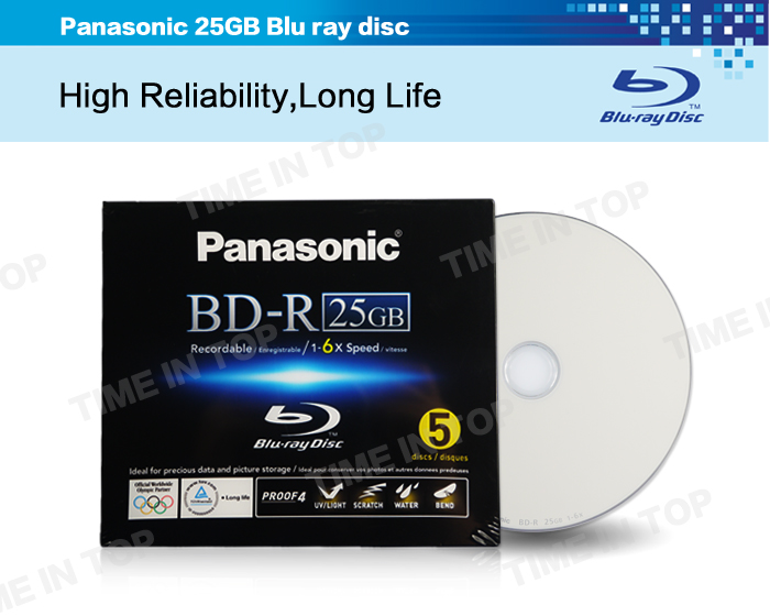 25er Spindel 4-fache Brenngeschwindigkeit, einmalig beschreibbar Panasonic LM-BRS2LWE25 12cm Blu-Ray Rohlinge 25GB 